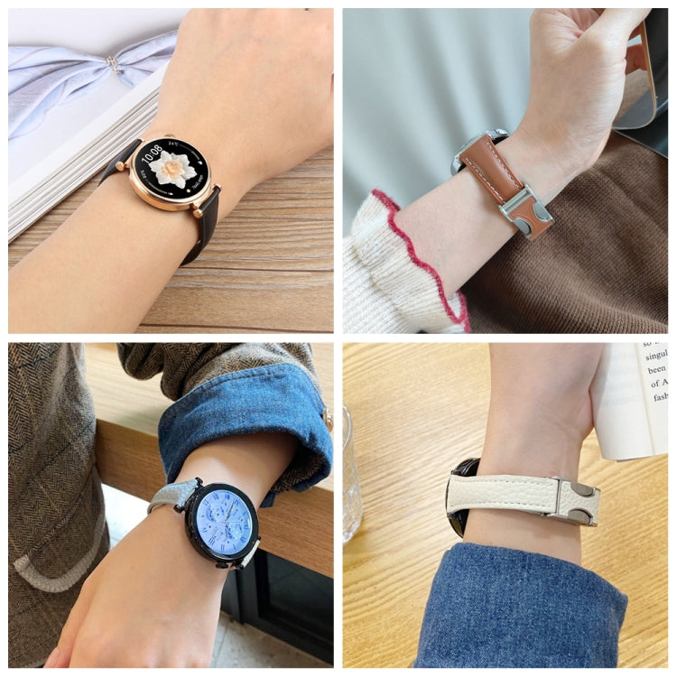 20mm Universal Slim Magnetic Buckle Genuine Leather Watch Band(Red) - free shipping - PMc TechLife - Order now!