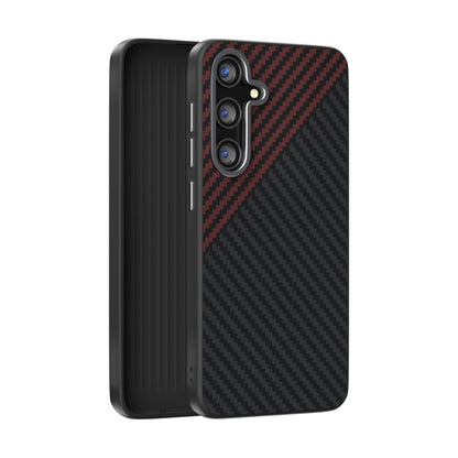 For Samsung Galaxy S25 5G / S24 5G ABEEL C Carbon Fiber Series 6D Micro Relief MagSafe Phone Case(Black Red) - Galaxy S25 5G Cases by PMC Jewellery | Online Shopping South Africa | PMC Jewellery | Buy Now Pay Later Mobicred