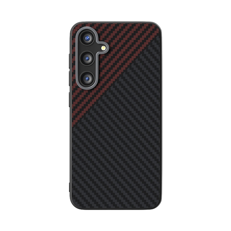 For Samsung Galaxy S25 5G / S24 5G ABEEL C Carbon Fiber Series 6D Micro Relief MagSafe Phone Case(Black Red) - Galaxy S25 5G Cases by PMC Jewellery | Online Shopping South Africa | PMC Jewellery | Buy Now Pay Later Mobicred