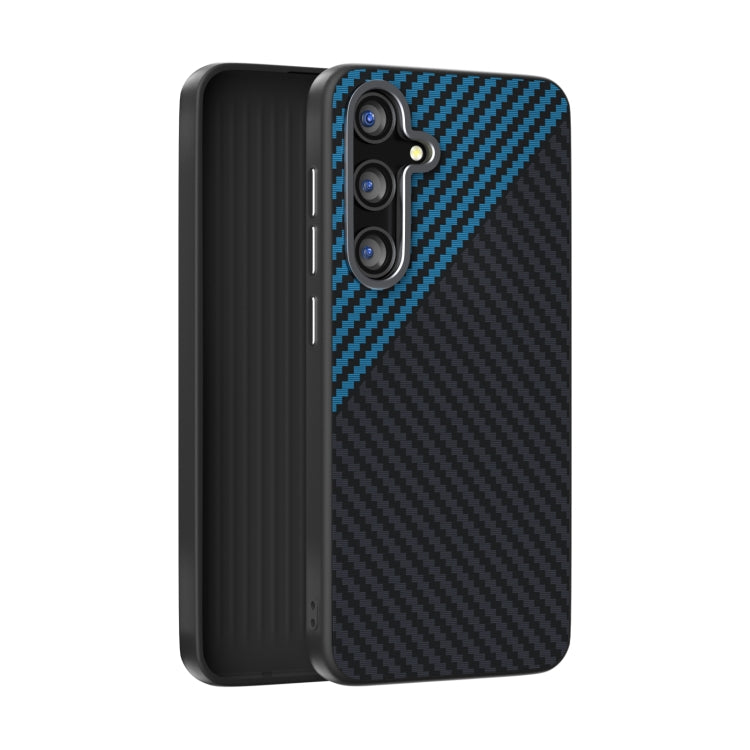 For Samsung Galaxy S25 5G / S24 5G ABEEL C Carbon Fiber Series 6D Micro Relief MagSafe Phone Case(Black Blue) - Galaxy S25 5G Cases by PMC Jewellery | Online Shopping South Africa | PMC Jewellery | Buy Now Pay Later Mobicred