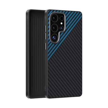 For Samsung Galaxy S25 Ultra 5G ABEEL C Carbon Fiber Series 6D Micro Relief MagSafe Phone Case(Black Blue) - Galaxy S25 Ultra 5G Cases by PMC Jewellery | Online Shopping South Africa | PMC Jewellery | Buy Now Pay Later Mobicred