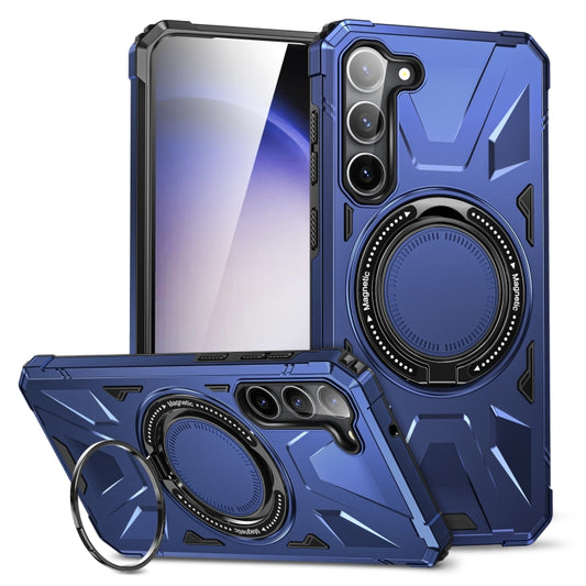 For Samsung Galaxy S25 5G MagSafe Magnetic Shockproof Phone Case with Ring Holder(Navy Blue) - Galaxy S25 5G Cases by PMC Jewellery | Online Shopping South Africa | PMC Jewellery | Buy Now Pay Later Mobicred