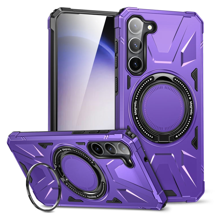 For Samsung Galaxy S25+ 5G MagSafe Magnetic Shockproof Phone Case with Ring Holder(Purple) - free shipping - PMC Jewellery - Order now!