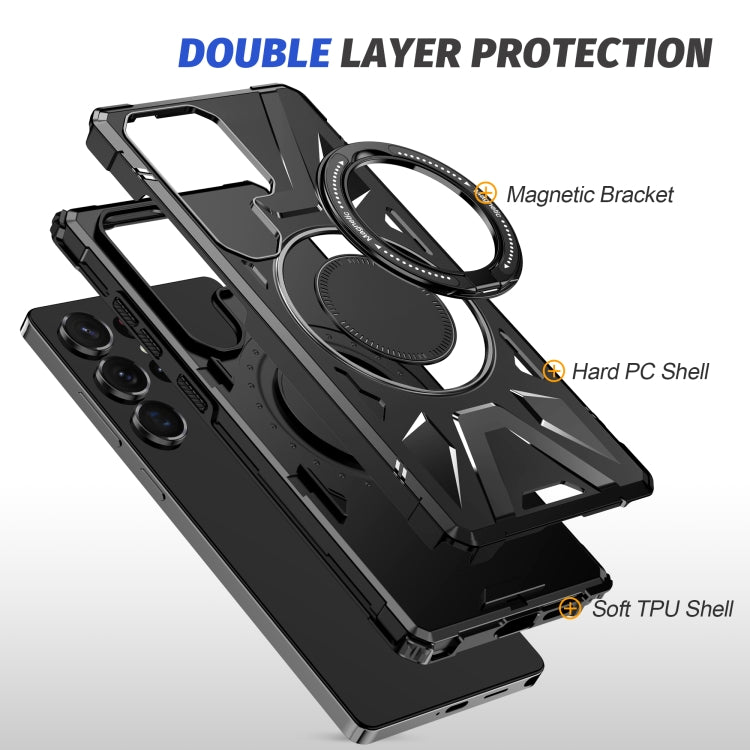 For Samsung Galaxy S25 Ultra 5G MagSafe Magnetic Shockproof Phone Case with Ring Holder(Black) - free shipping - PMC Jewellery - Order now!