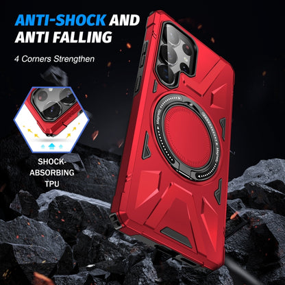 For Samsung Galaxy S25 Ultra 5G MagSafe Magnetic Shockproof Phone Case with Ring Holder(Red) - Galaxy S25 Ultra 5G Cases by PMC Jewellery | Online Shopping South Africa | PMC Jewellery | Buy Now Pay Later Mobicred