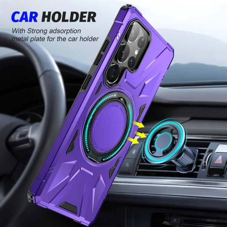 For Samsung Galaxy S25 Ultra 5G MagSafe Magnetic Shockproof Phone Case with Ring Holder(Purple) - Galaxy S25 Ultra 5G Cases by PMC Jewellery | Online Shopping South Africa | PMC Jewellery | Buy Now Pay Later Mobicred