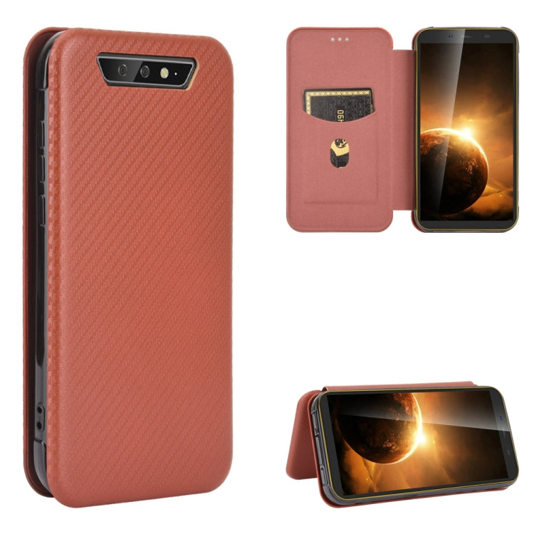 For Blackview BV5500 / BV5500 Pro / BV5500 Plus Carbon Fiber Texture Horizontal Flip TPU + PC + PU Leather Case with Card Slot(Brown) - More Brand by PMC Jewellery | Online Shopping South Africa | PMC Jewellery