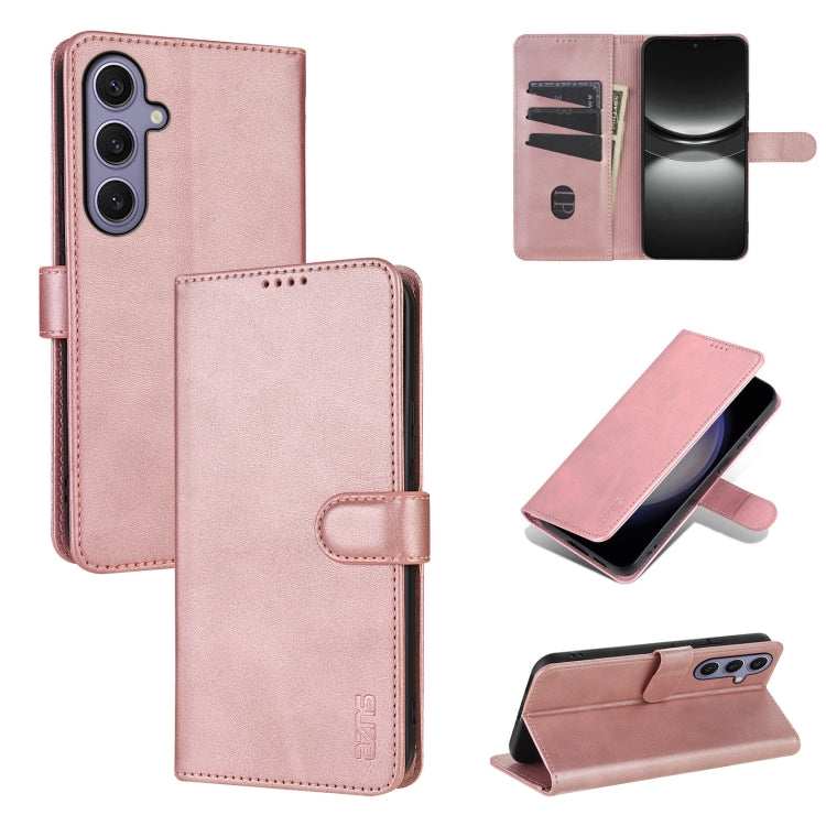 For Samsung Galaxy S25 5G AZNS Skin Feel Calf Texture Flip Leather Phone Case(Rose Gold) - Galaxy S25 5G Cases by AZNS | Online Shopping South Africa | PMC Jewellery | Buy Now Pay Later Mobicred