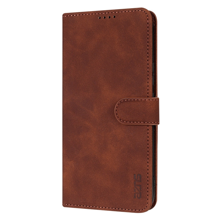 For Samsung Galaxy S25 5G AZNS Skin Feel Calf Texture Flip Leather Phone Case(Brown) - Galaxy S25 5G Cases by AZNS | Online Shopping South Africa | PMC Jewellery | Buy Now Pay Later Mobicred