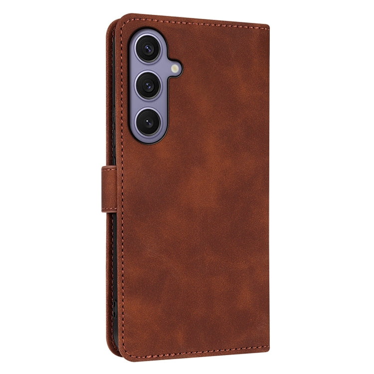 For Samsung Galaxy S25 5G AZNS Skin Feel Calf Texture Flip Leather Phone Case(Brown) - Galaxy S25 5G Cases by AZNS | Online Shopping South Africa | PMC Jewellery | Buy Now Pay Later Mobicred