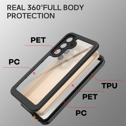 For Samsung Galaxy S25+ 5G RedPepper IP68 Waterproof Triple-proof Phone Case(Black) - Galaxy S25+ 5G Cases by RedPepper | Online Shopping South Africa | PMC Jewellery | Buy Now Pay Later Mobicred