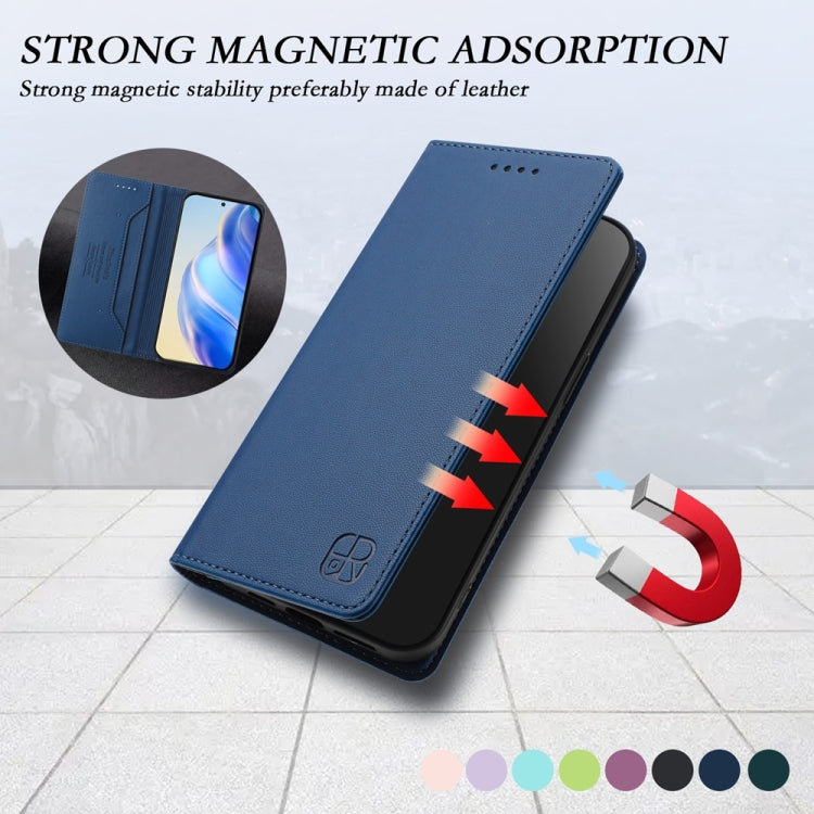 For Honor Magic6 Pro Global RC01 Dual-Folded Magnetic Suction RFID Leather Phone Case(Dark Blue) - Honor Cases by PMC Jewellery | Online Shopping South Africa | PMC Jewellery | Buy Now Pay Later Mobicred