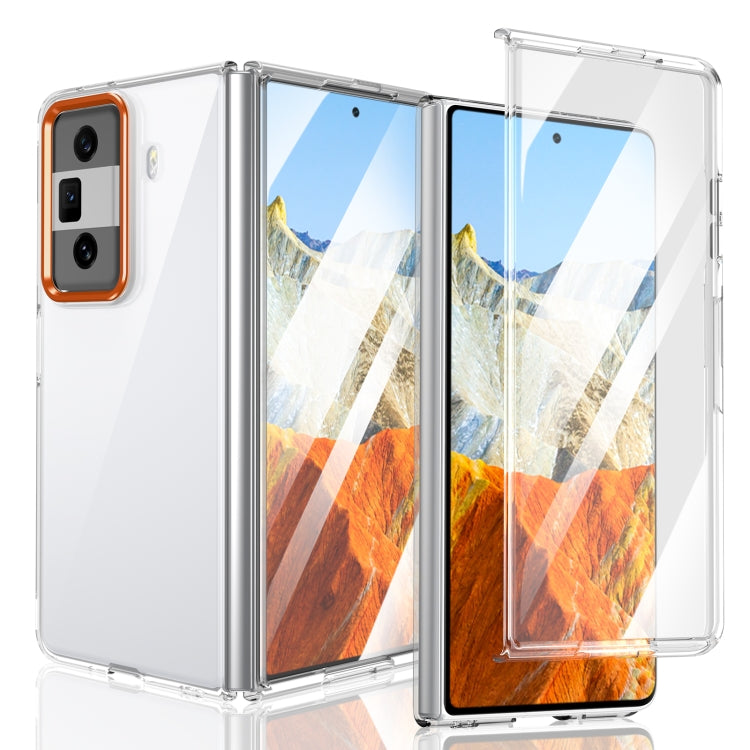 For Honor Magic Vs3 lce Folding Series Integrated Clear PC Phone Case(Orange) - Honor Cases by PMC TechLife | Online Shopping South Africa | PMC TechLife | Buy Now Pay Later Mobicred