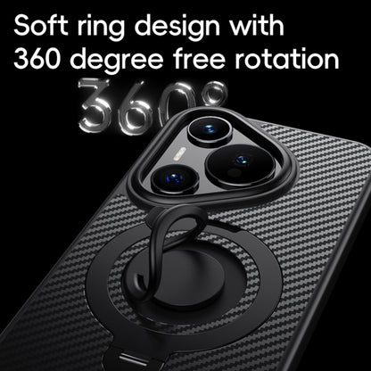 For Huawei Pura 70 Carbon Fiber MagSafe Phone Case with 360 Degree Rotating Holder(Black) - Huawei Cases by PMC Jewellery | Online Shopping South Africa | PMC Jewellery | Buy Now Pay Later Mobicred