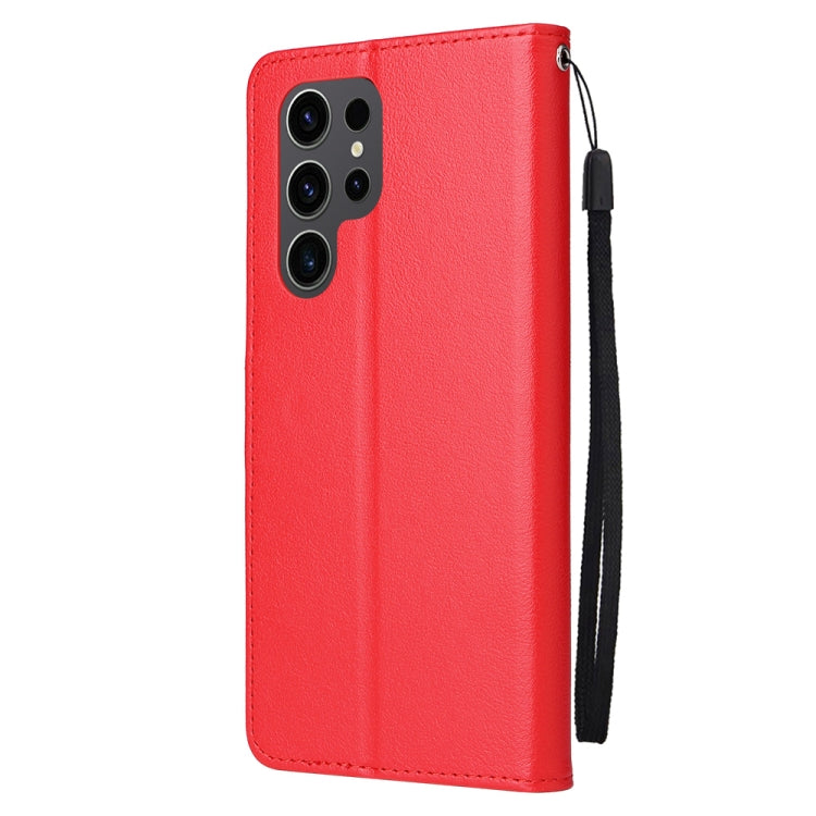 For Samsung Galaxy S25 Ultra 5G 3-Card Slots Multifunctional Leather Phone Case(Red) - Galaxy S25 Ultra 5G Cases by PMC Jewellery | Online Shopping South Africa | PMC Jewellery | Buy Now Pay Later Mobicred