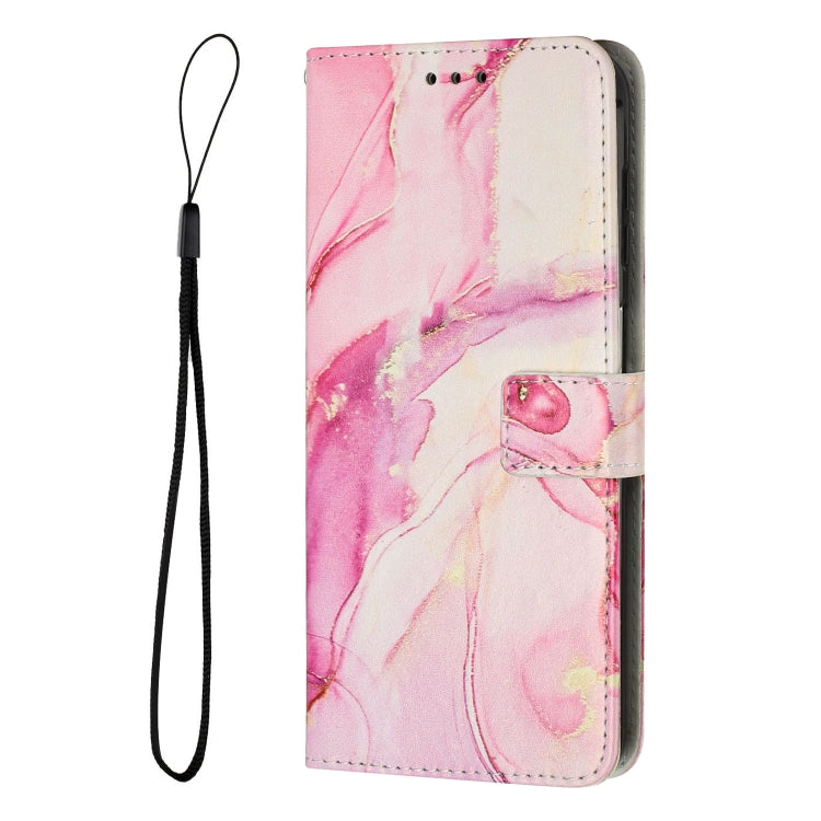 For Samsung Galaxy S25 5G Painted Marble Pattern Leather Phone Case(Rose Gold) - Galaxy S25 5G Cases by PMC Jewellery | Online Shopping South Africa | PMC Jewellery | Buy Now Pay Later Mobicred