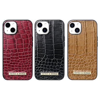 For iPhone 16 VIETAO Alligator Texture PU Phone Case(Red) - iPhone 16 Cases by VIETAO | Online Shopping South Africa | PMC Jewellery | Buy Now Pay Later Mobicred