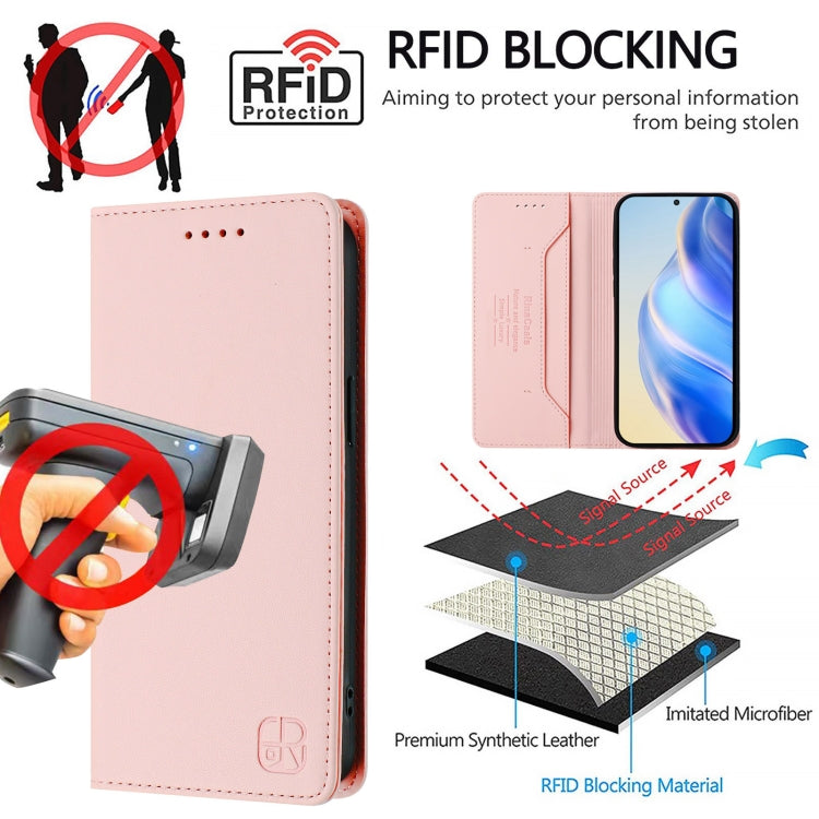 For Ulefone Note 14 RC01 Dual-Folded Magnetic Suction RFID Leather Phone Case(Pink) - free shipping - PMC TechLife - Order now!