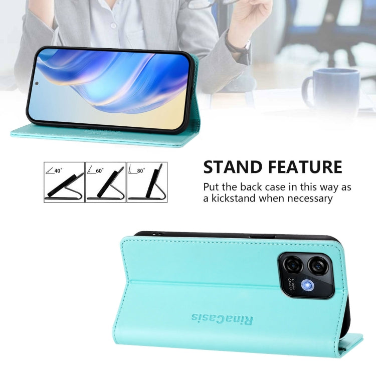 For Ulefone Note 16 Pro RC01 Dual-Folded Magnetic Suction RFID Leather Phone Case(Mint Green) - free shipping - PMC TechLife - Order now!