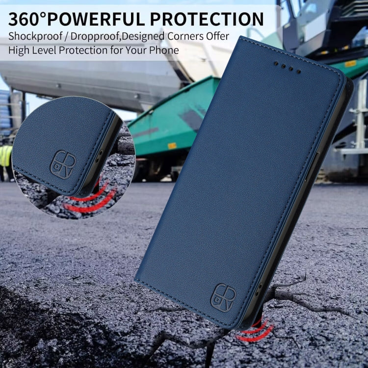 For Ulefone Note 16 Pro RC01 Dual-Folded Magnetic Suction RFID Leather Phone Case(Dark Blue) - Ulefone Cases by PMC TechLife | Online Shopping South Africa | PMC TechLife | Buy Now Pay Later Mobicred
