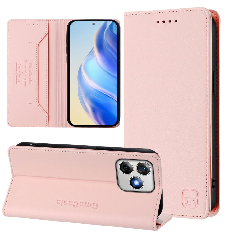 For Ulefone Note 18 Ultra 5G RC01 Dual-Folded Magnetic Suction RFID Leather Phone Case(Pink) - Ulefone Cases by PMC TechLife | Online Shopping South Africa | PMC TechLife | Buy Now Pay Later Mobicred