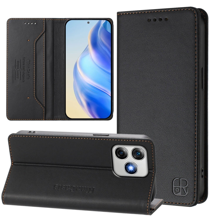 For Ulefone Note 18 Ultra 5G RC01 Dual-Folded Magnetic Suction RFID Leather Phone Case(Black) - Ulefone Cases by PMC TechLife | Online Shopping South Africa | PMC TechLife | Buy Now Pay Later Mobicred
