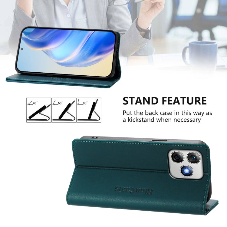 For Ulefone Note 18 Ultra 5G RC01 Dual-Folded Magnetic Suction RFID Leather Phone Case(Dark Green) - Ulefone Cases by PMC TechLife | Online Shopping South Africa | PMC TechLife | Buy Now Pay Later Mobicred