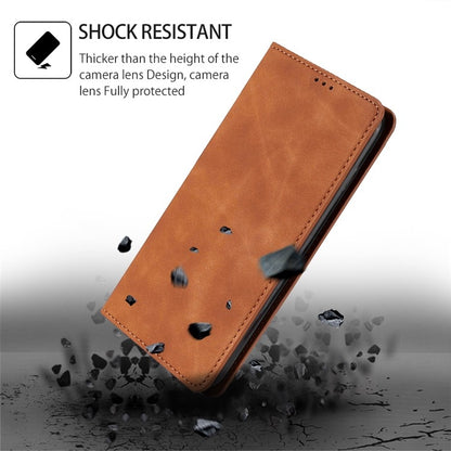 For Samsung Galaxy S25+ 5G Skin Feel Magnetic Leather Phone Case(Light Brown) - Galaxy S25+ 5G Cases by PMC Jewellery | Online Shopping South Africa | PMC Jewellery | Buy Now Pay Later Mobicred