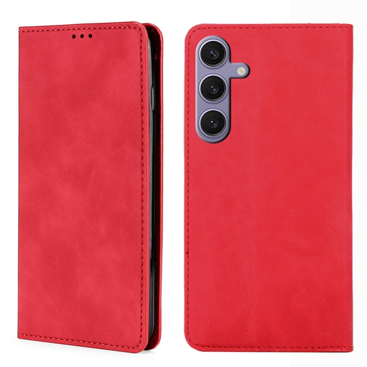 For Samsung Galaxy S25+ 5G Skin Feel Magnetic Leather Phone Case(Red) - Galaxy S25+ 5G Cases by PMC Jewellery | Online Shopping South Africa | PMC Jewellery | Buy Now Pay Later Mobicred