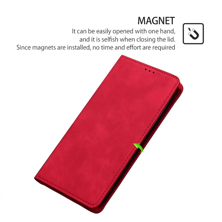 For Samsung Galaxy S25+ 5G Skin Feel Magnetic Leather Phone Case(Red) - Galaxy S25+ 5G Cases by PMC Jewellery | Online Shopping South Africa | PMC Jewellery | Buy Now Pay Later Mobicred