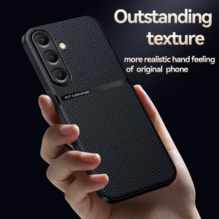 For Samsung Galaxy S25+ 5G Litchi Leather Magnetic Full Coverage Shockproof Phone Case(Navy Blue) - free shipping - PMC Jewellery - Order now!