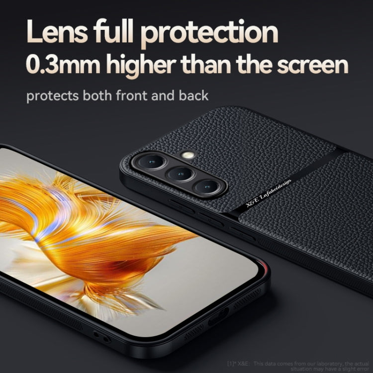 For Samsung Galaxy S25+ 5G Litchi Leather Magnetic Full Coverage Shockproof Phone Case(Navy Blue) - free shipping - PMC Jewellery - Order now!