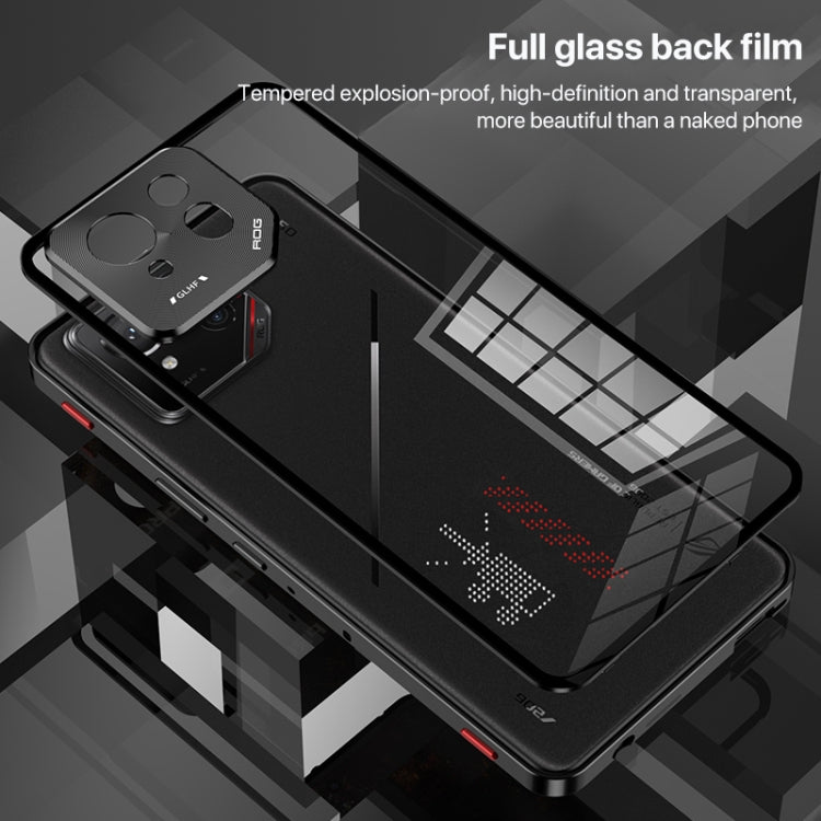For  ASUS ROG Phone 9 Pro Snap Buckle Metal Frame Glass Back Panel Phone Case(Sierra Blue) - ASUS Cases by PMC TechLife | Online Shopping South Africa | PMC TechLife | Buy Now Pay Later Mobicred