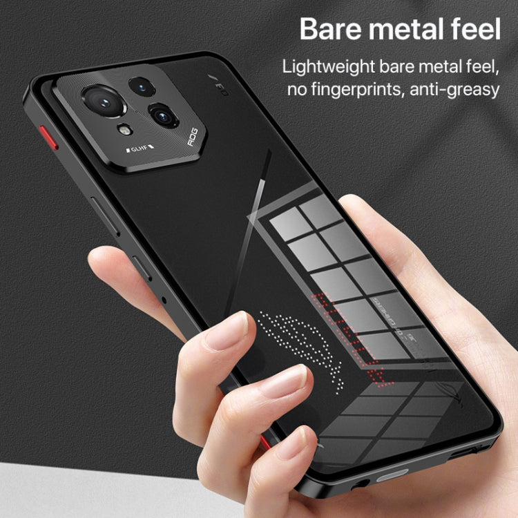 For  ASUS ROG Phone 9 Pro Snap Buckle Metal Frame Glass Back Panel Phone Case(Sierra Blue) - ASUS Cases by PMC TechLife | Online Shopping South Africa | PMC TechLife | Buy Now Pay Later Mobicred