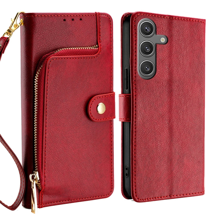 For Samsung Galaxy S25 5G Zipper Bag Leather Phone Case(Red) - Galaxy S25 5G Cases by PMC Jewellery | Online Shopping South Africa | PMC Jewellery | Buy Now Pay Later Mobicred