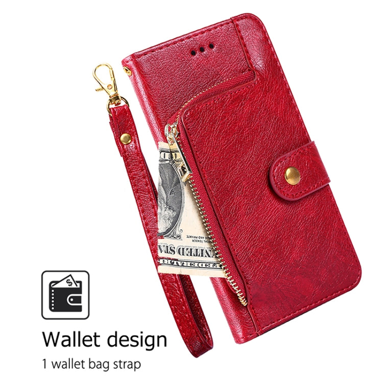 For Samsung Galaxy S25 5G Zipper Bag Leather Phone Case(Red) - Galaxy S25 5G Cases by PMC Jewellery | Online Shopping South Africa | PMC Jewellery | Buy Now Pay Later Mobicred