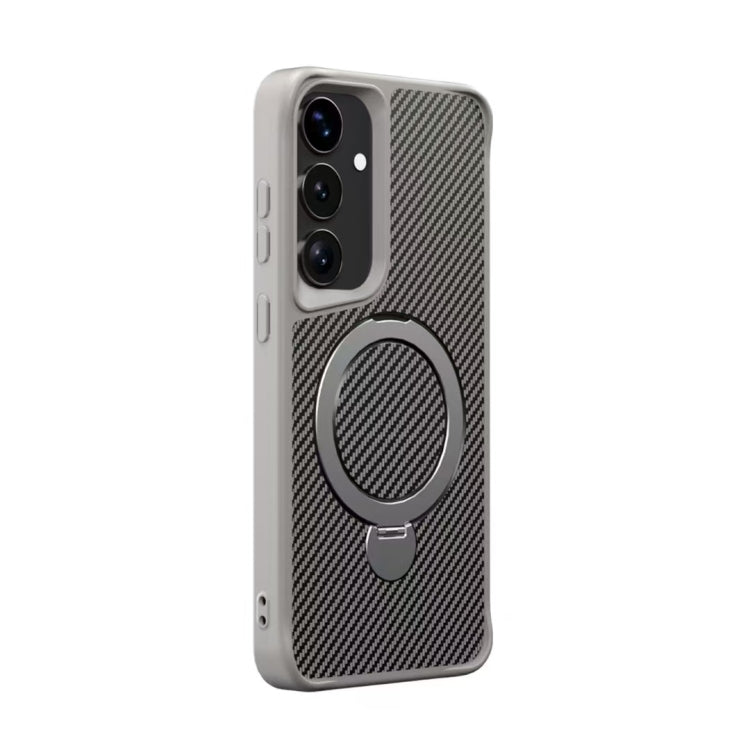 For Samsung Galaxy S25+ / S24+ 5G Carbon Fiber Texture 360 MagSafe Holder Phone Case(Titanium Gray) - Galaxy S25+ 5G Cases by PMC Jewellery | Online Shopping South Africa | PMC Jewellery | Buy Now Pay Later Mobicred