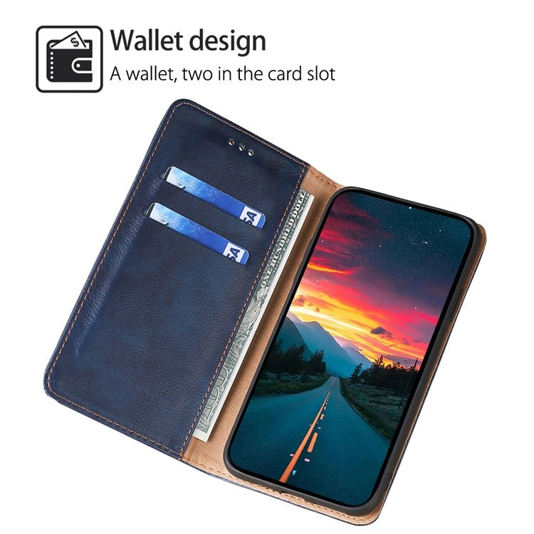 For Samsung Galaxy S25 5G Gloss Oil Solid Color Magnetic Leather Phone Case(Blue) - Galaxy S25 5G Cases by PMC Jewellery | Online Shopping South Africa | PMC Jewellery | Buy Now Pay Later Mobicred