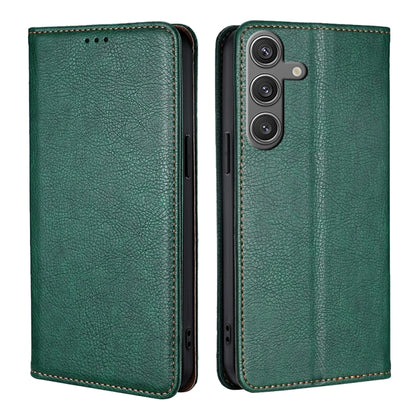 For Samsung Galaxy S25 5G Gloss Oil Solid Color Magnetic Leather Phone Case(Green) - Galaxy S25 5G Cases by PMC Jewellery | Online Shopping South Africa | PMC Jewellery | Buy Now Pay Later Mobicred