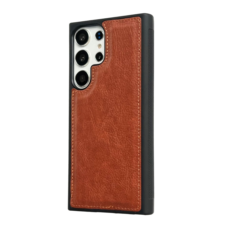 For Samsung Galaxy S25+ 5G Cowhide Texture Back Cover Phone Case(Brown) - Galaxy S25+ 5G Cases by PMC Jewellery | Online Shopping South Africa | PMC Jewellery | Buy Now Pay Later Mobicred