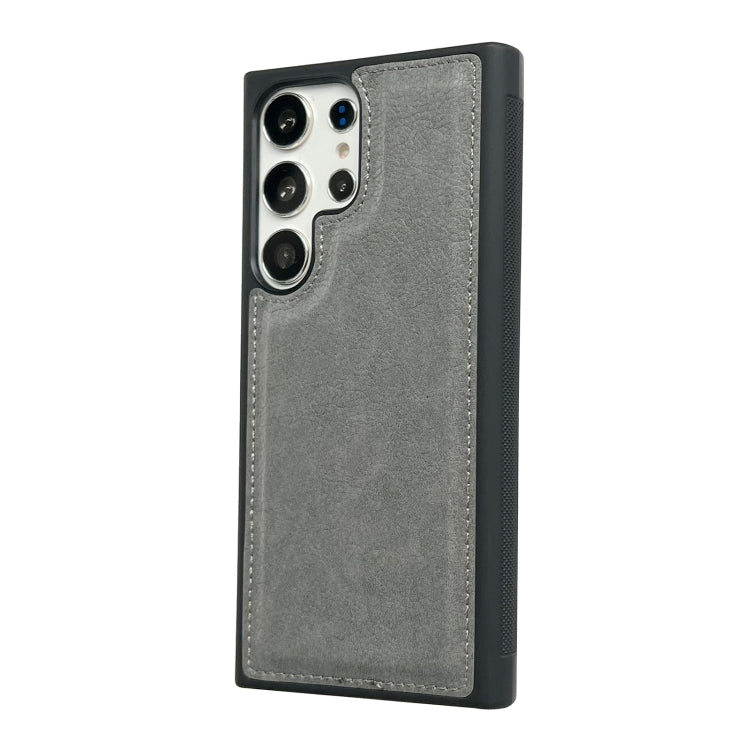 For Samsung Galaxy S25 5G Cowhide Texture Back Cover Phone Case(Grey) - Galaxy S25 5G Cases by PMC Jewellery | Online Shopping South Africa | PMC Jewellery | Buy Now Pay Later Mobicred