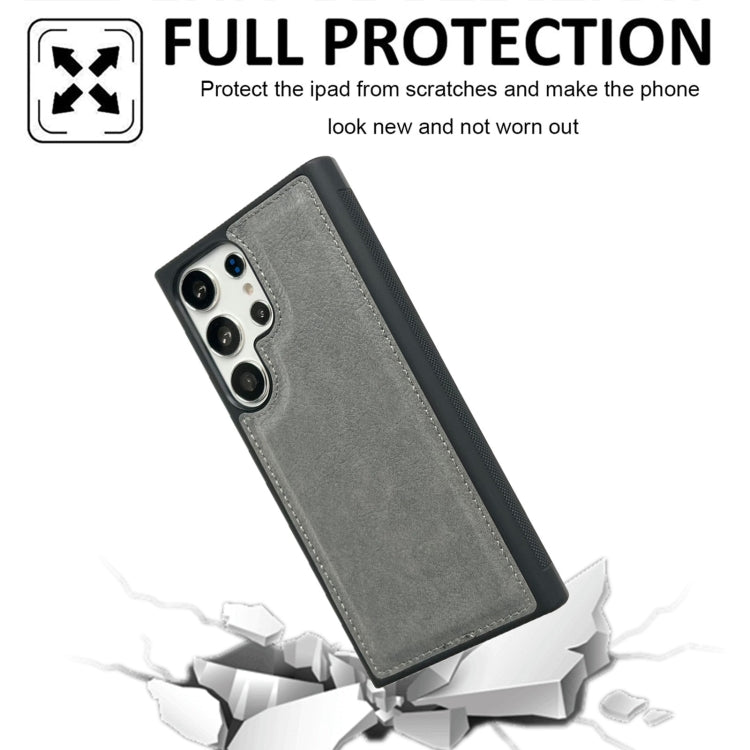 For Samsung Galaxy S25 5G Cowhide Texture Back Cover Phone Case(Grey) - Galaxy S25 5G Cases by PMC Jewellery | Online Shopping South Africa | PMC Jewellery | Buy Now Pay Later Mobicred