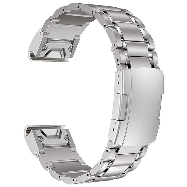 For Garmin 22mm Five-beads Titanium Alloy Push Buckle Metal Quick Release Watch Band(Silver) - free shipping - PMc TechLife - Order now!
