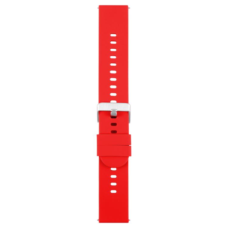 20mm Solid Color Steel Buckle Silicone Watch Band(Red) - 20mm Bands by PMc TechLife | Online Shopping South Africa | PMc TechLife | Buy Now Pay Later Mobicred