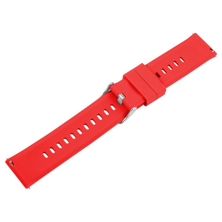 20mm Solid Color Steel Buckle Silicone Watch Band(Red) - 20mm Bands by PMc TechLife | Online Shopping South Africa | PMc TechLife | Buy Now Pay Later Mobicred