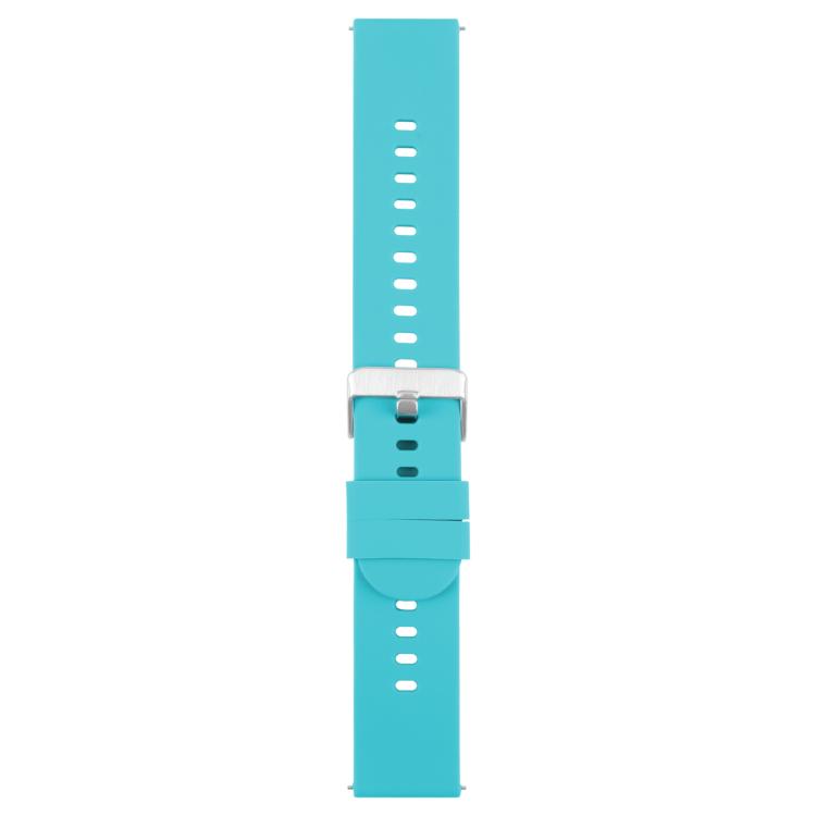 22mm Solid Color Steel Buckle Silicone Watch Band(Lake Blue) - free shipping - PMc TechLife - Order now!