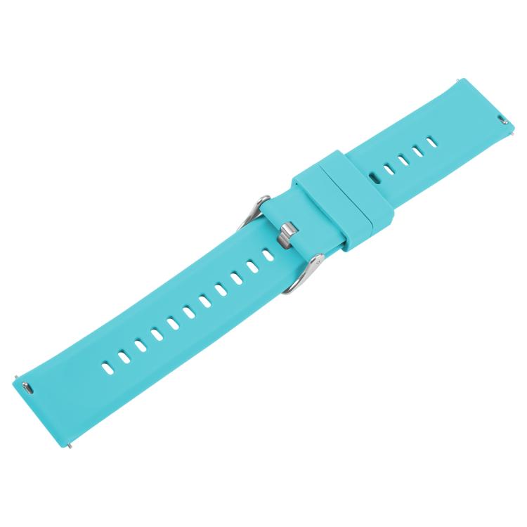 22mm Solid Color Steel Buckle Silicone Watch Band(Lake Blue) - free shipping - PMc TechLife - Order now!