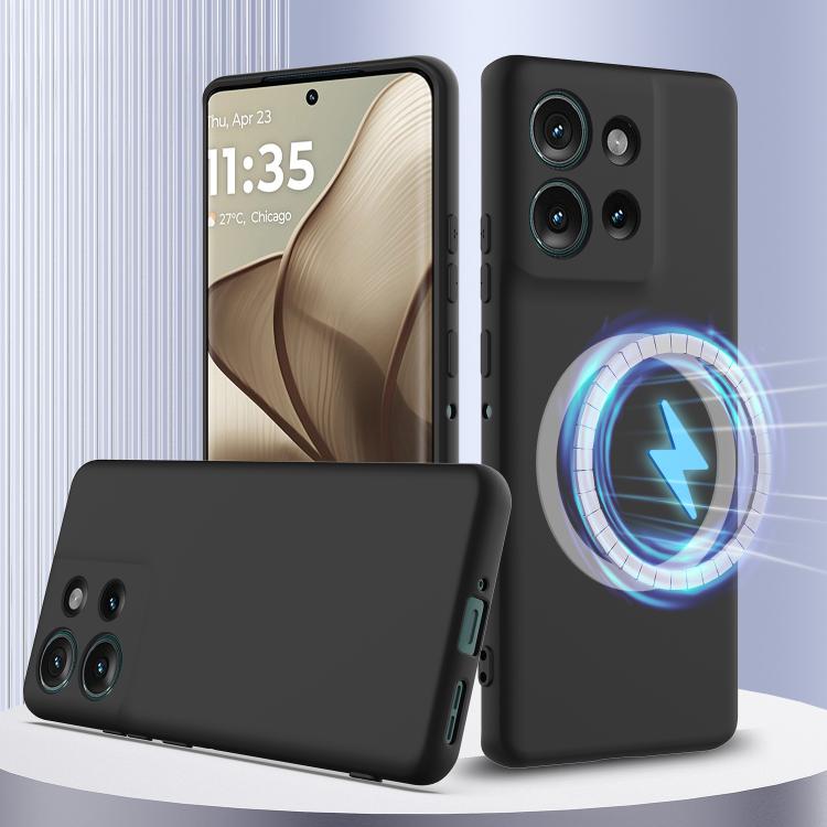 For Motorola Edge 50 5G Shockproof Silicone Magsafe Phone Case(Black) - free shipping - PMC TechLife - Order now!