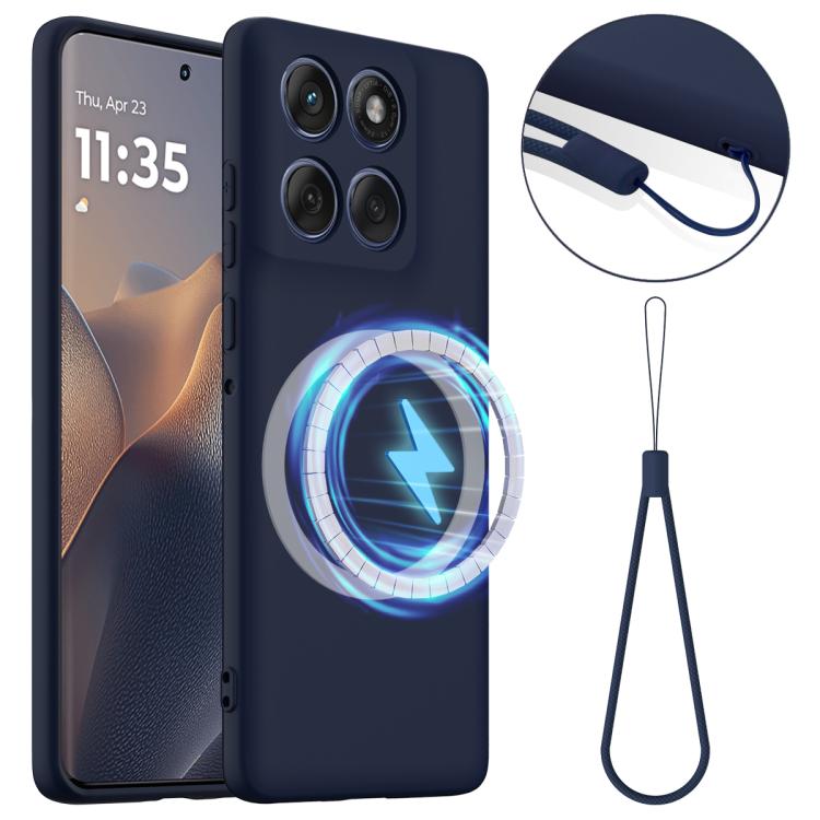 For Motorola Edge 60 Pro Shockproof Silicone Magsafe Phone Case(Navy Blue) - free shipping - PMC TechLife - Order now!