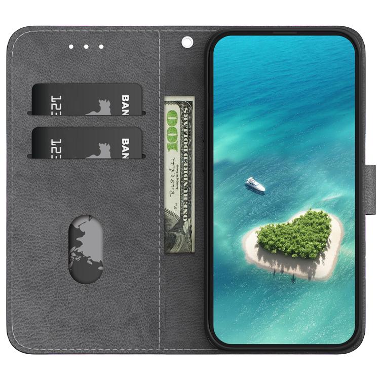 For iPhone 16e Crystal Texture Colored Drawing Leather Phone Case(Black Orchid) - iPhone 16e Cases by PMC TechLife | Online Shopping South Africa | PMC TechLife | Buy Now Pay Later Mobicred